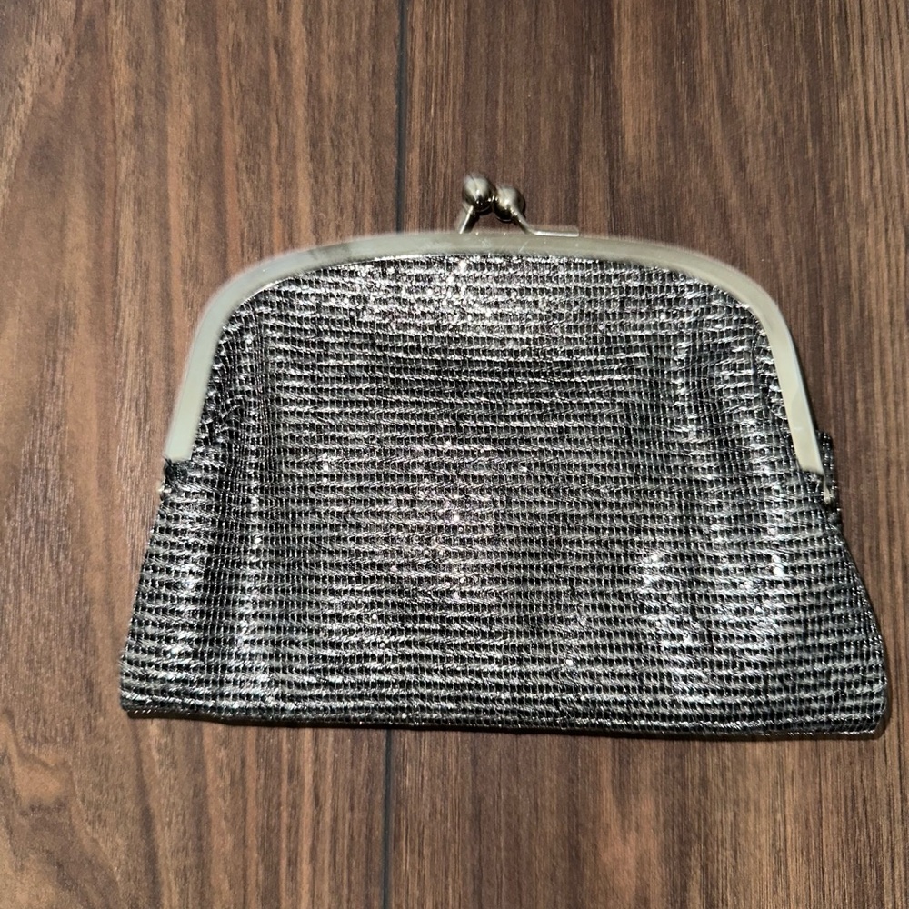 Shimmering Silver Clutch with Vintage Closure
